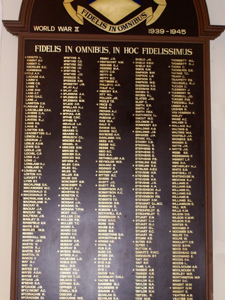 Toowoomba Grammar School Roll of Honour 1939–1945