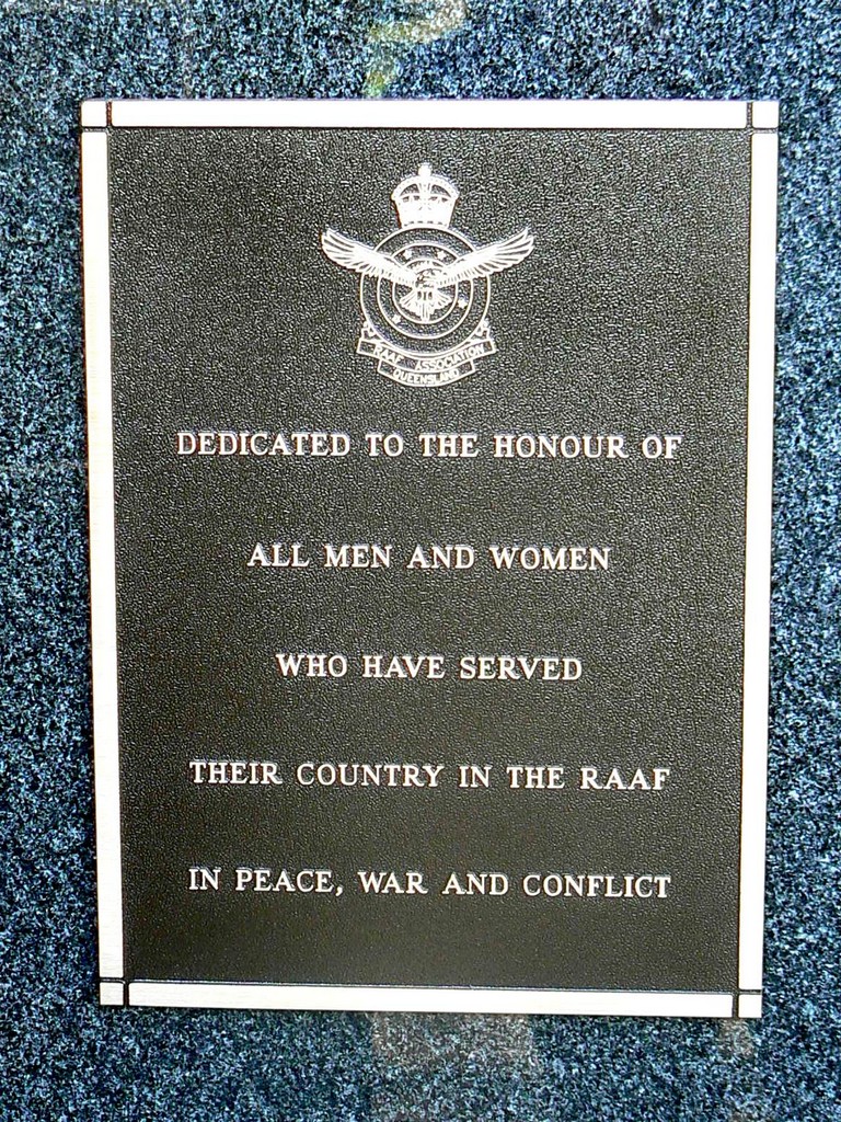 Toowoomba RAAF Memorial - service plaque