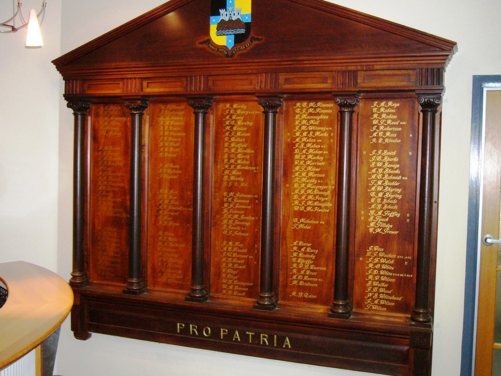 Townsville Grammar School WWI Honour Board