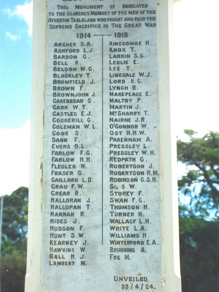 Atherton War Memorial (Digger)