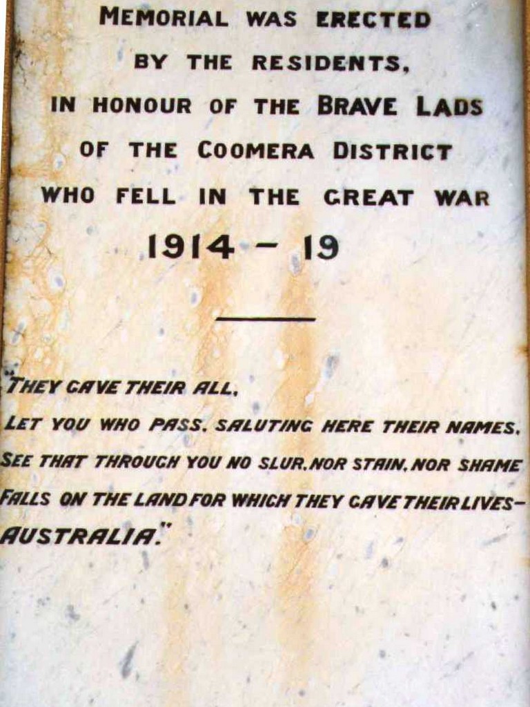 Upper Coomera Shire War Memorial (Digger) Plaque