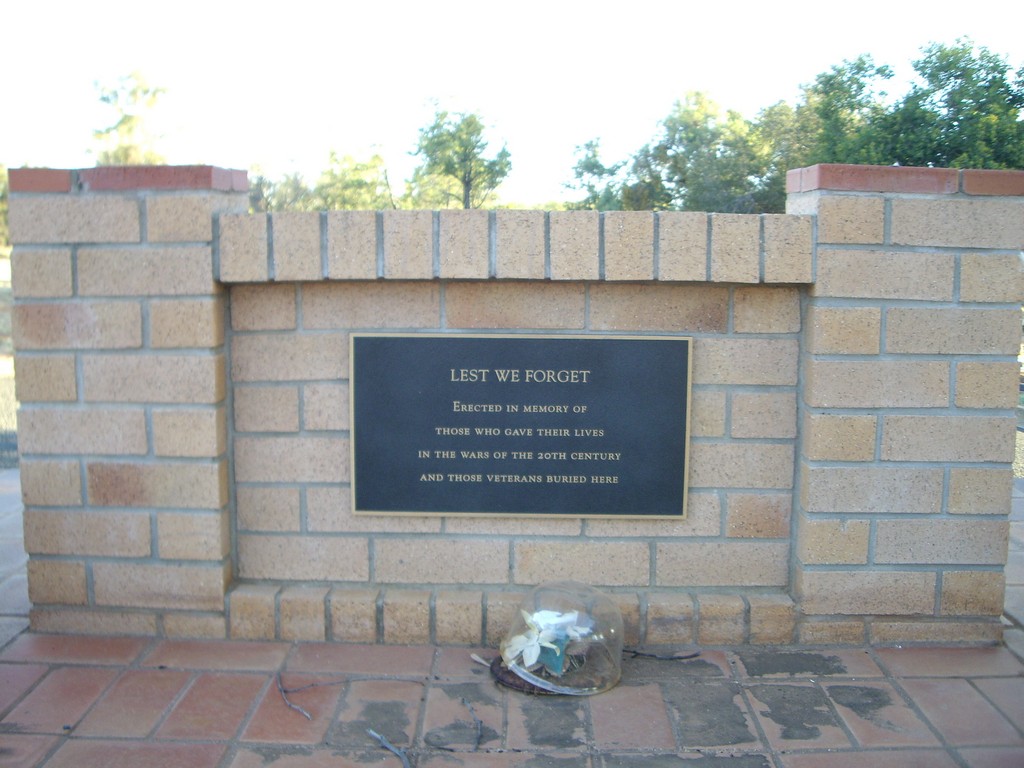 Augathella Cemetery Memorial Plaque