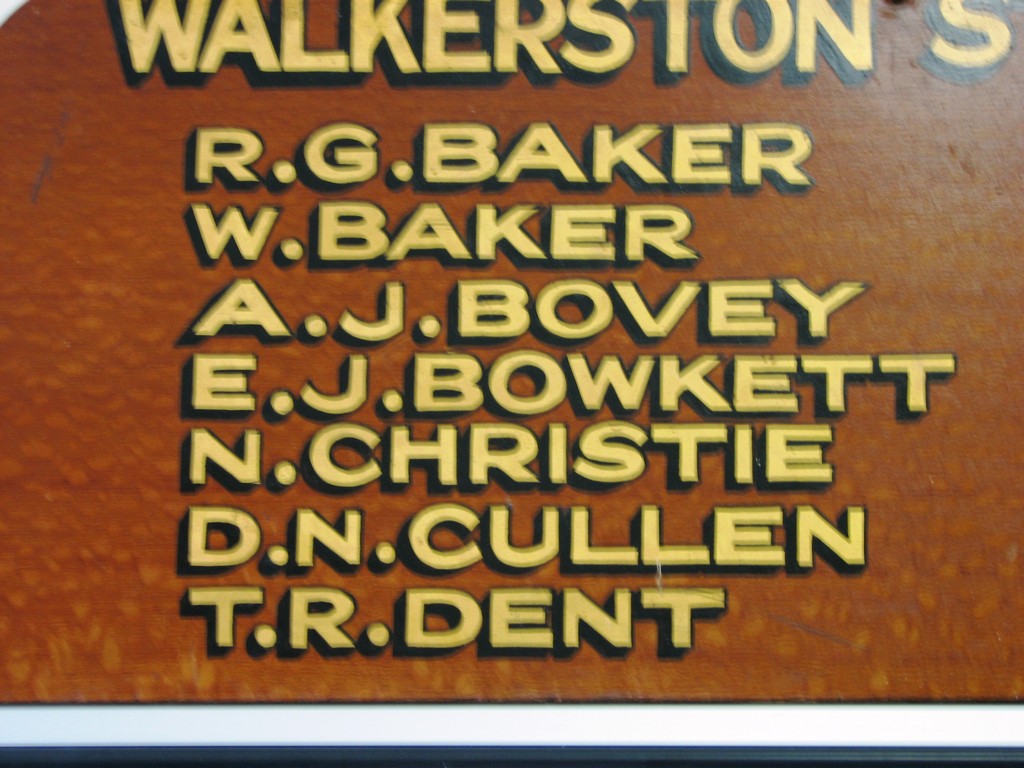 Walkerston Satate School Roll of Honour 1939–1945 - Names