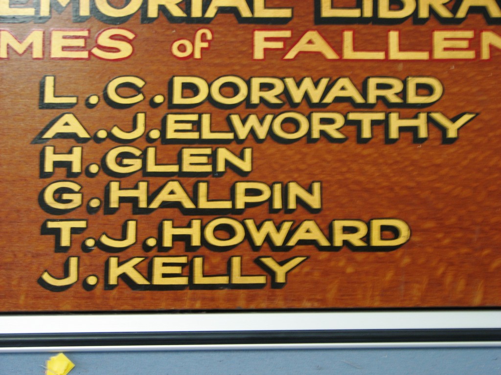 Walkerston Satate School Roll of Honour 1939–1945 - Names