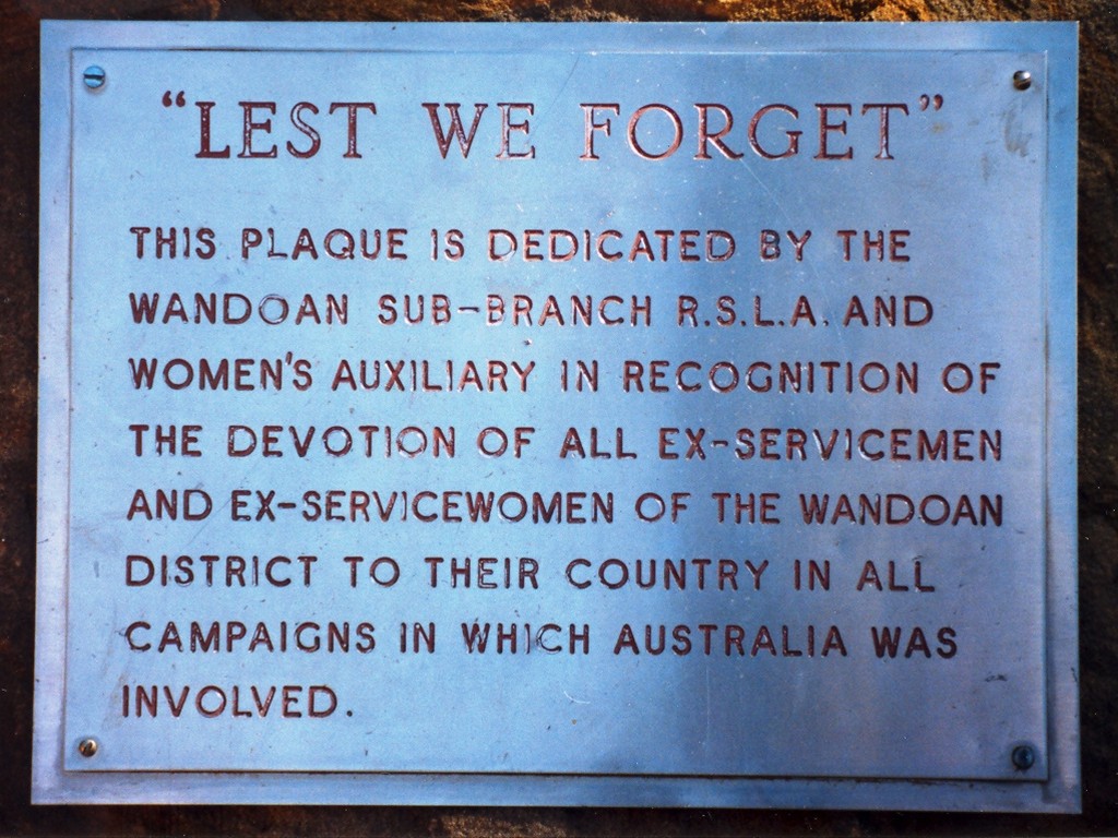 Wandoan Stone Memorial Plaque