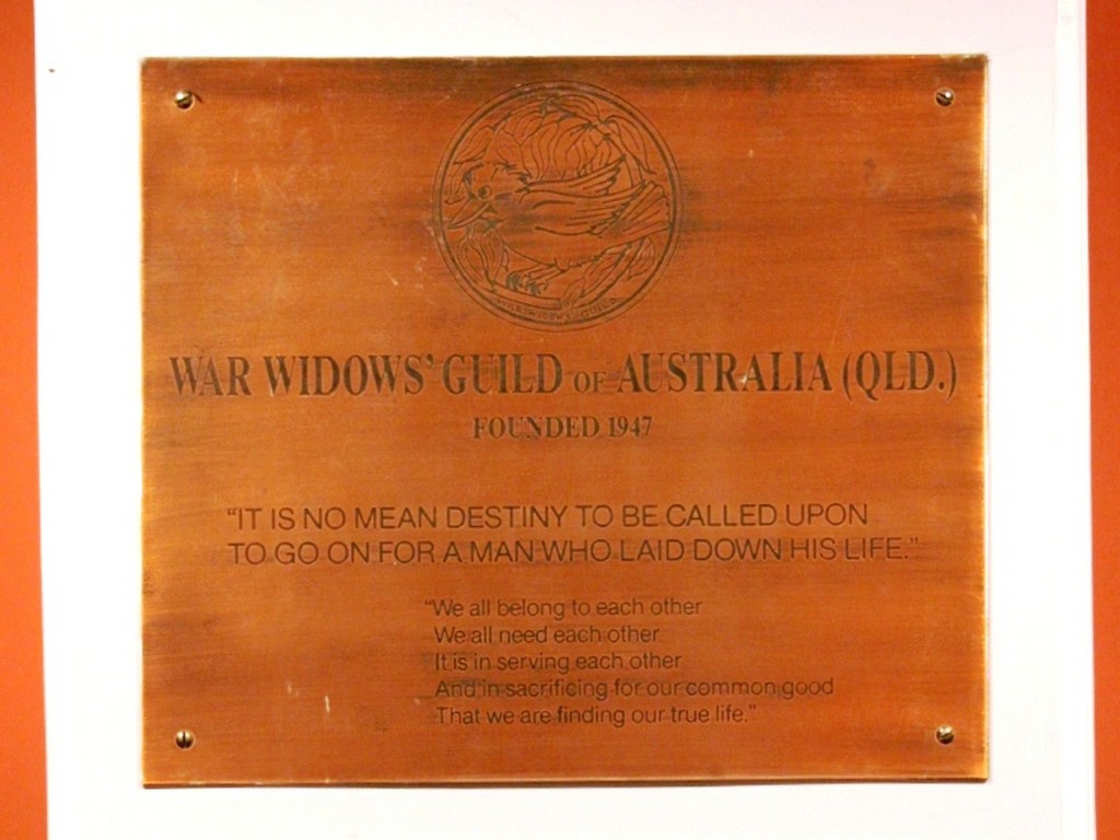 War Widows Guild of Australia Plaque
