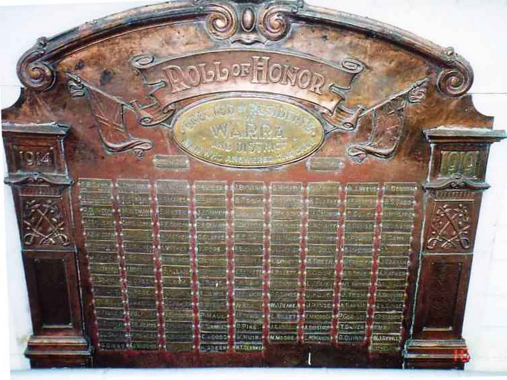 Warra Hall Honour Board