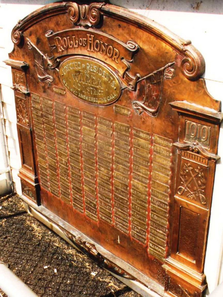 Warra Hall Honour Board