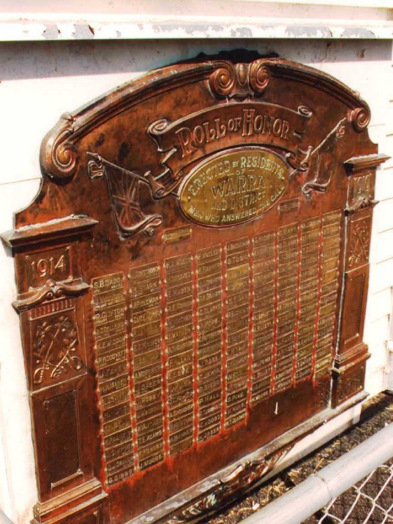 Warra Hall Honour Board