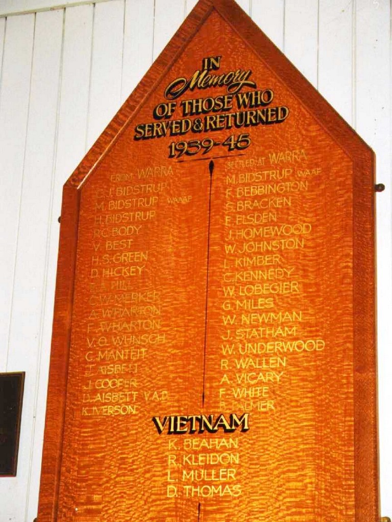 Warra Roll of Honour - WWII and Vietnam