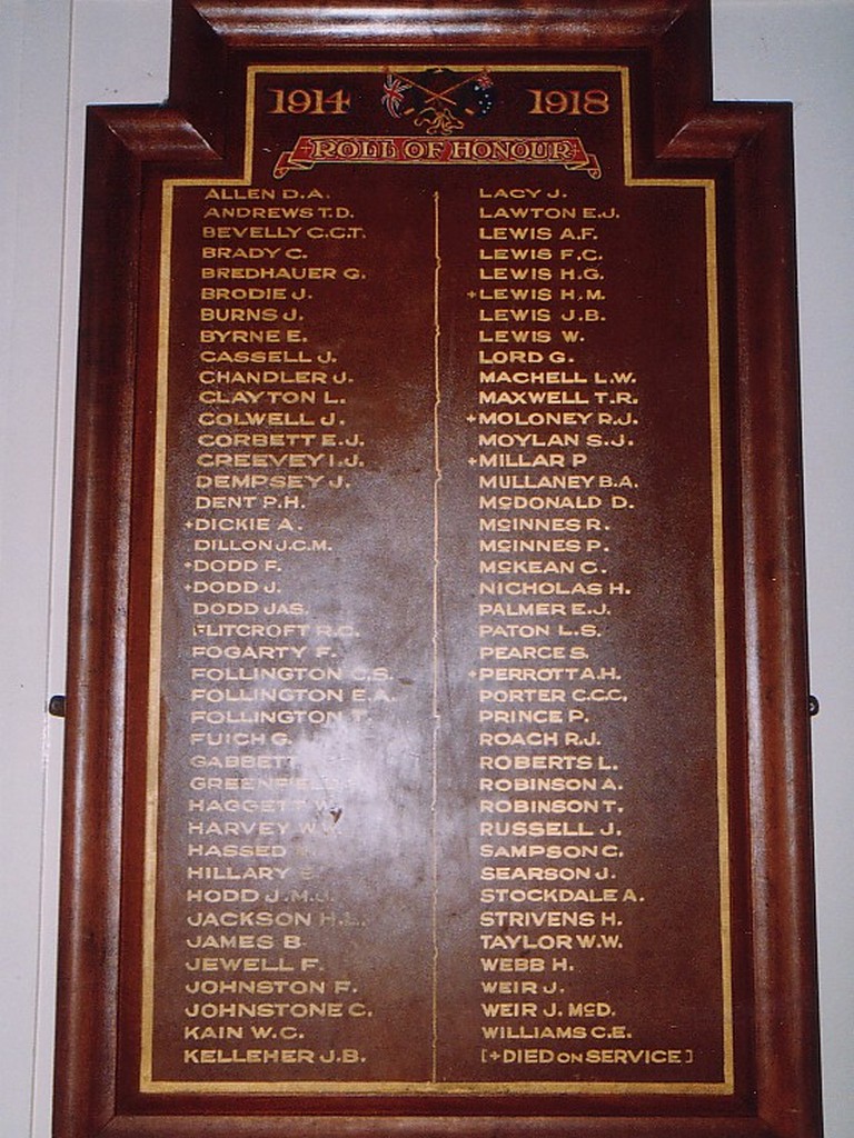 Augathella Memorial Hall Honour Board