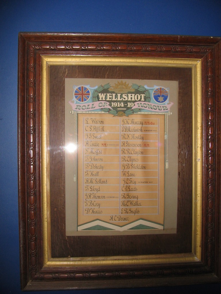 Wellshot Roll of Honour