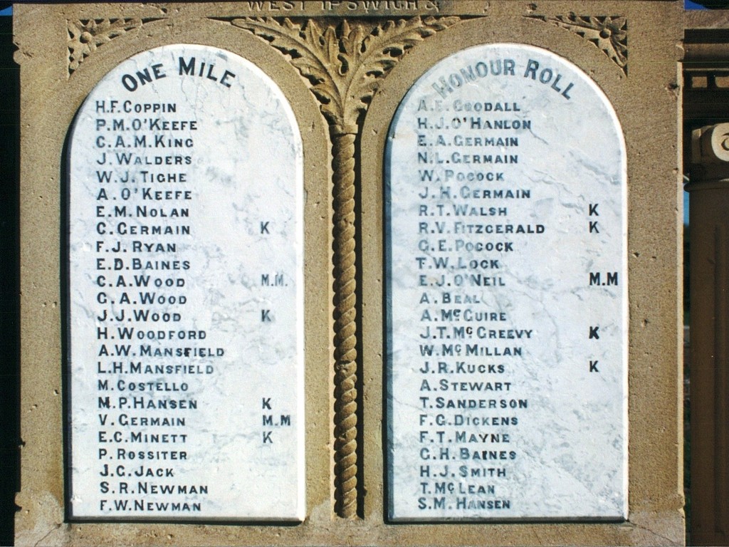 West Ipswich and One Mile War Memorial