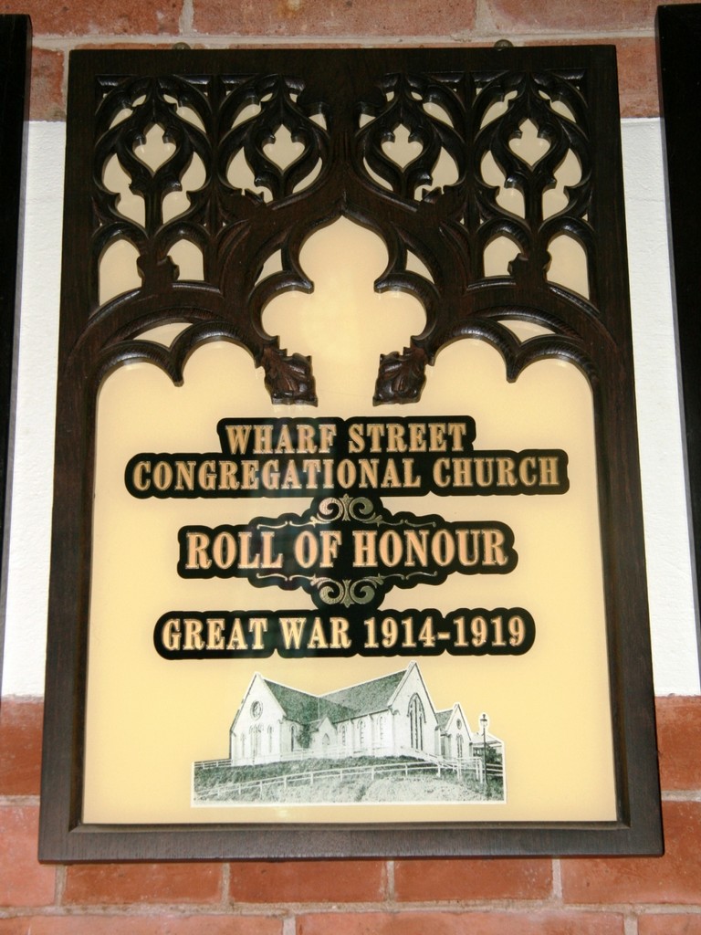 Wharf Street Congregational Church 1914-1919 Roll of Honour - centre panel