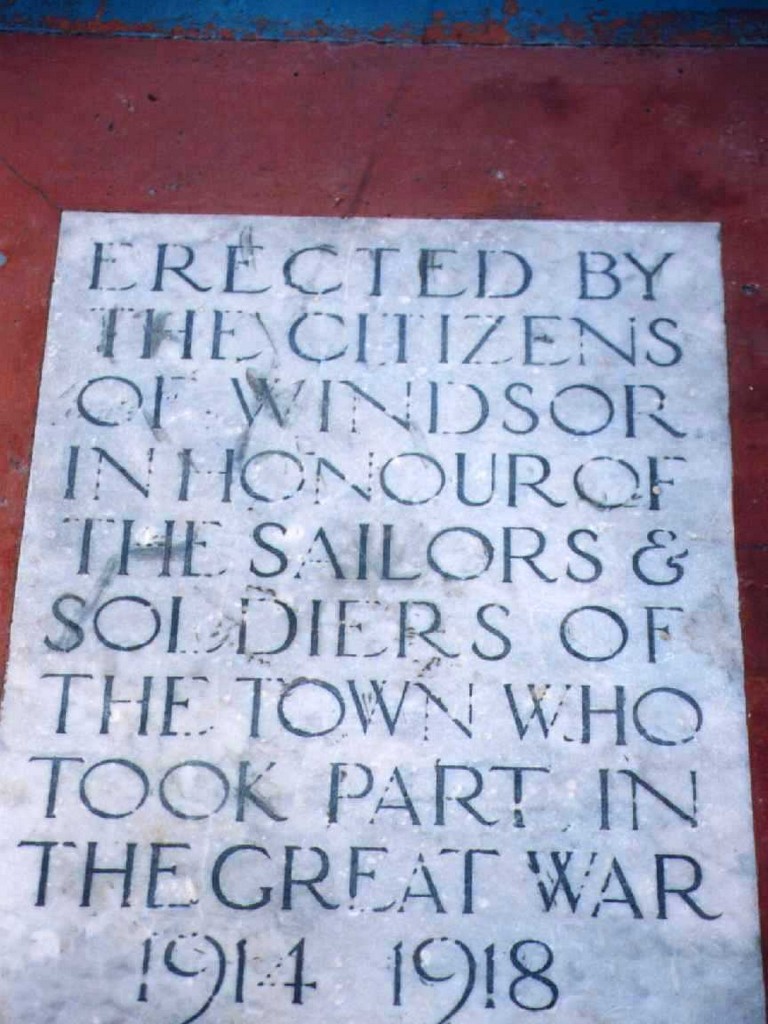 Windsor War Memorial - Plaque