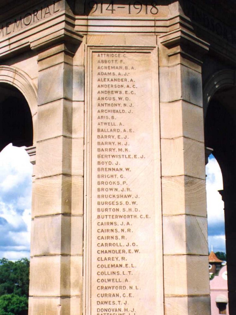 Windsor War Memorial - Honour Roll