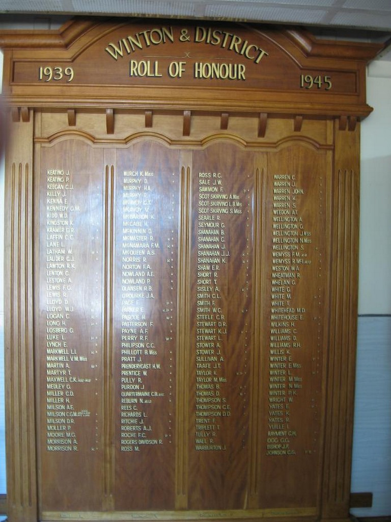 Winton and District Roll of Honour - 1939–1945