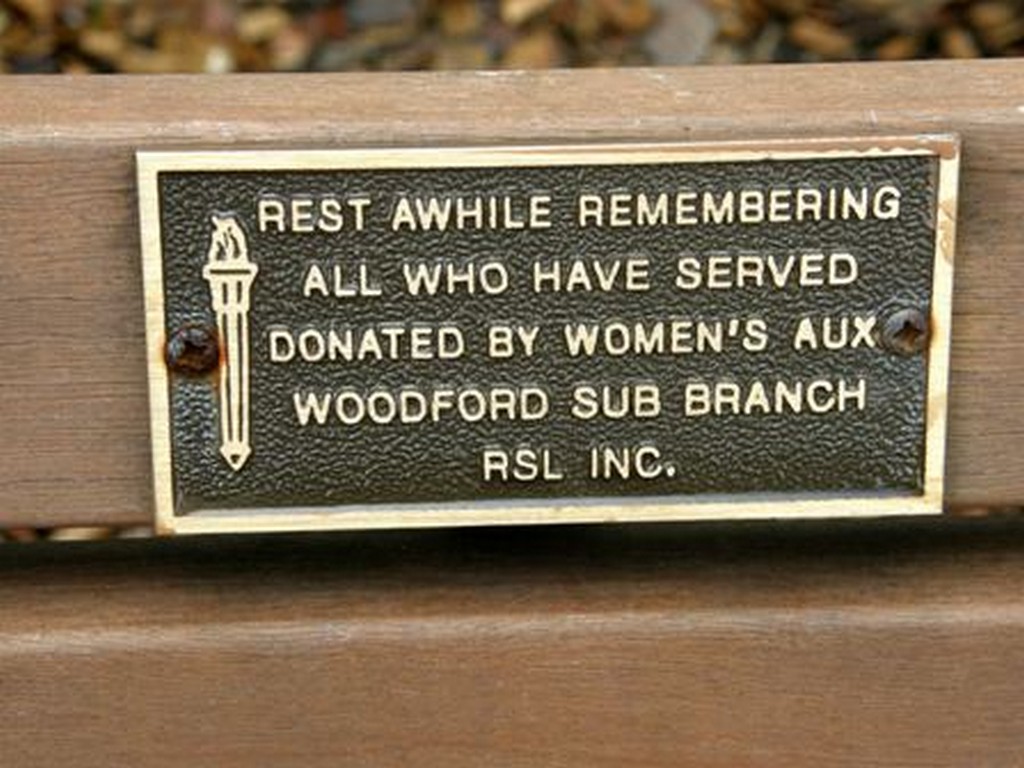 Woodford War Memorial - Seat Plaque
