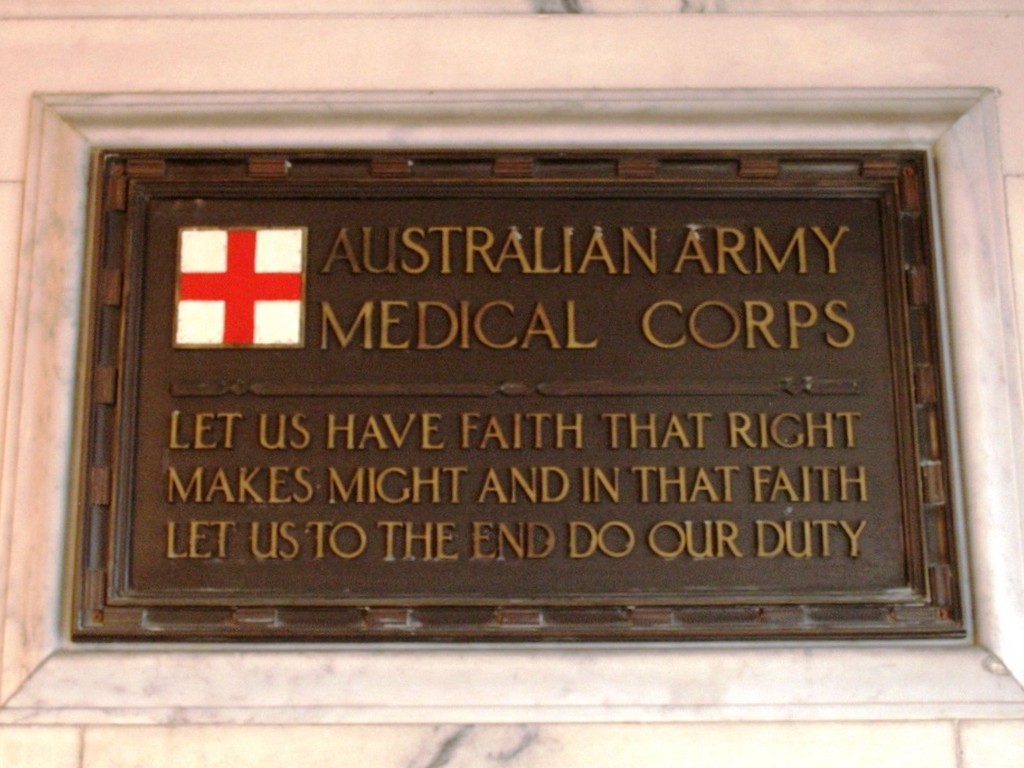 Australian Army Medical Corps Plaque
