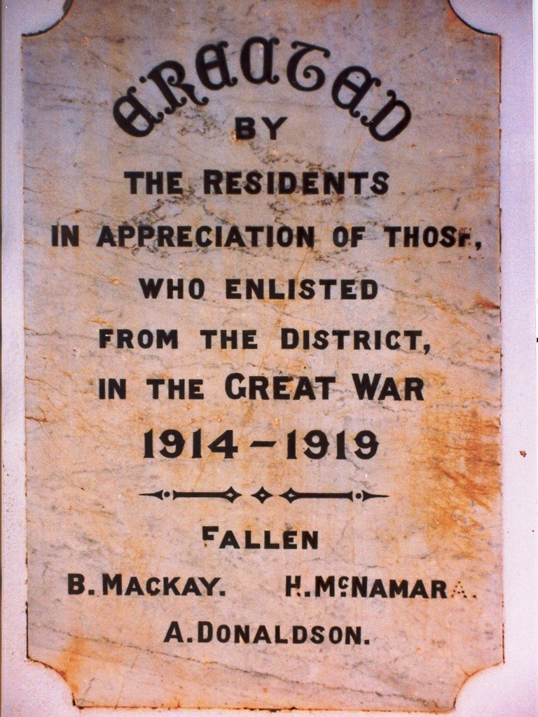 Wyandra War Memorial - Appreciation plaque