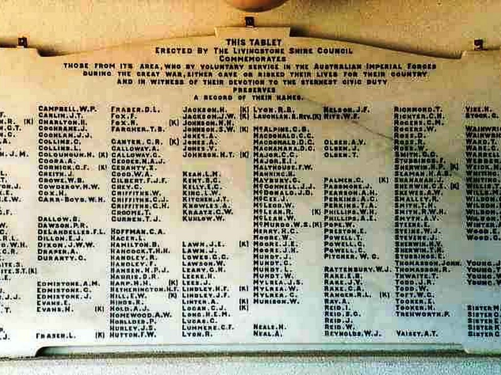 Yeppoon Honour Board