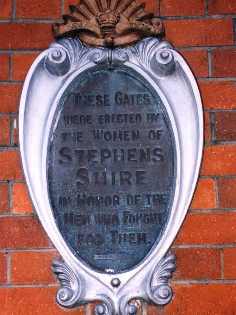 Yeronga Stephens Shire Memorial Gates - Tablet