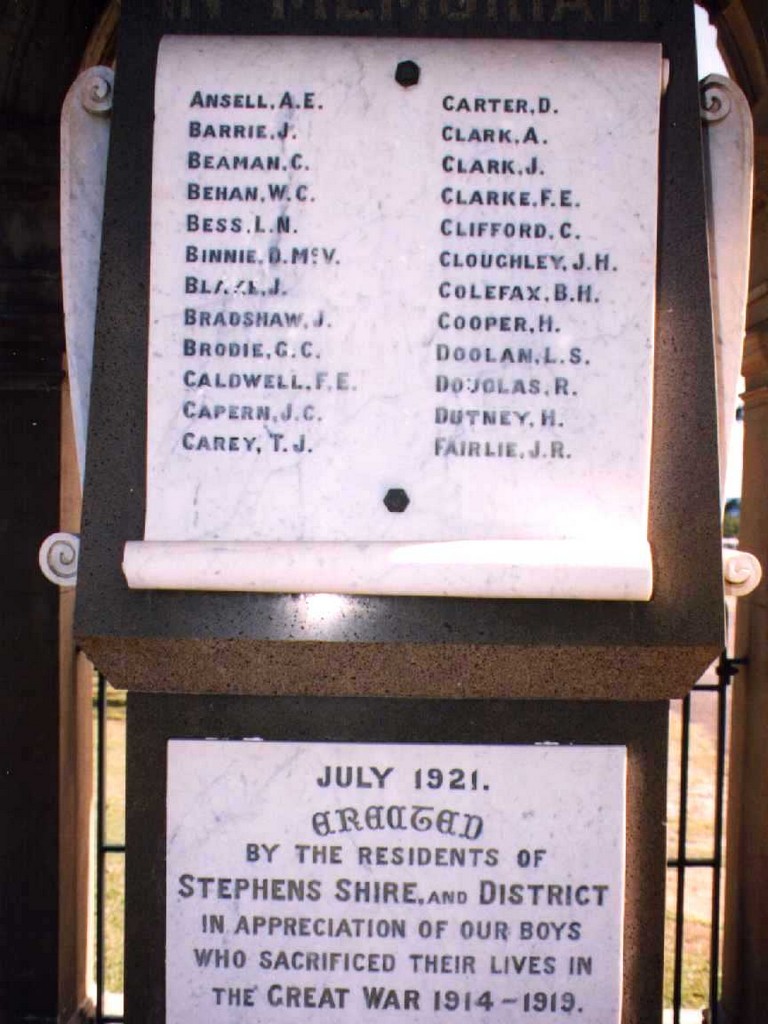 Yeronga War Memorial - Roll of Honour and a Plaque