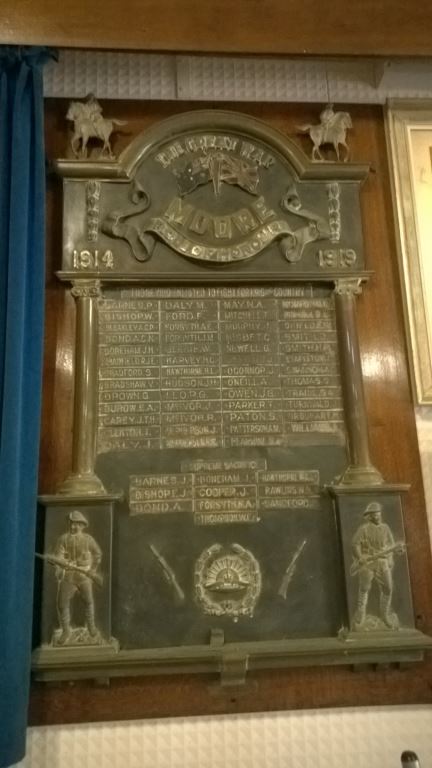 Moore WWI Roll of Honour