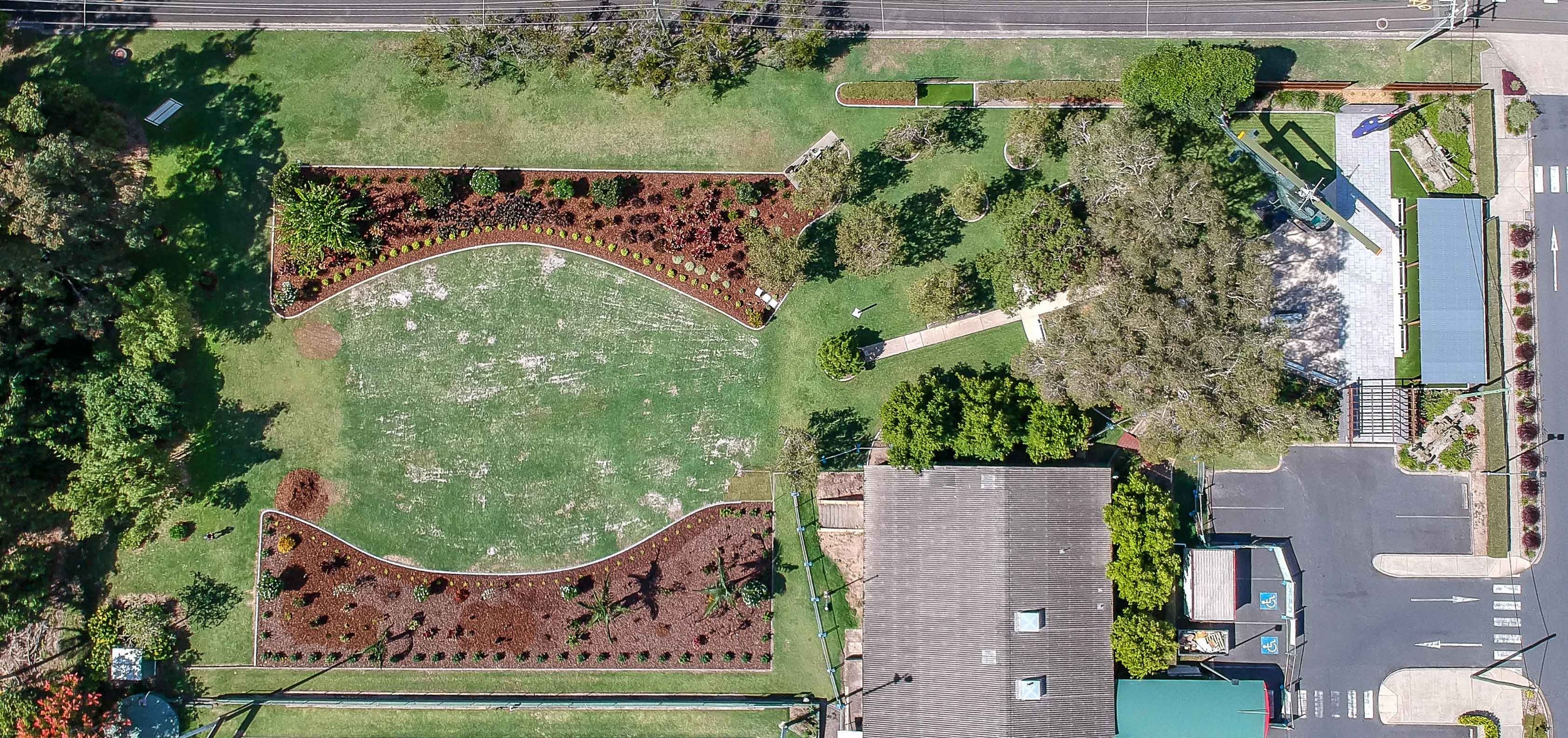 Aerial view of Memorial Garden.