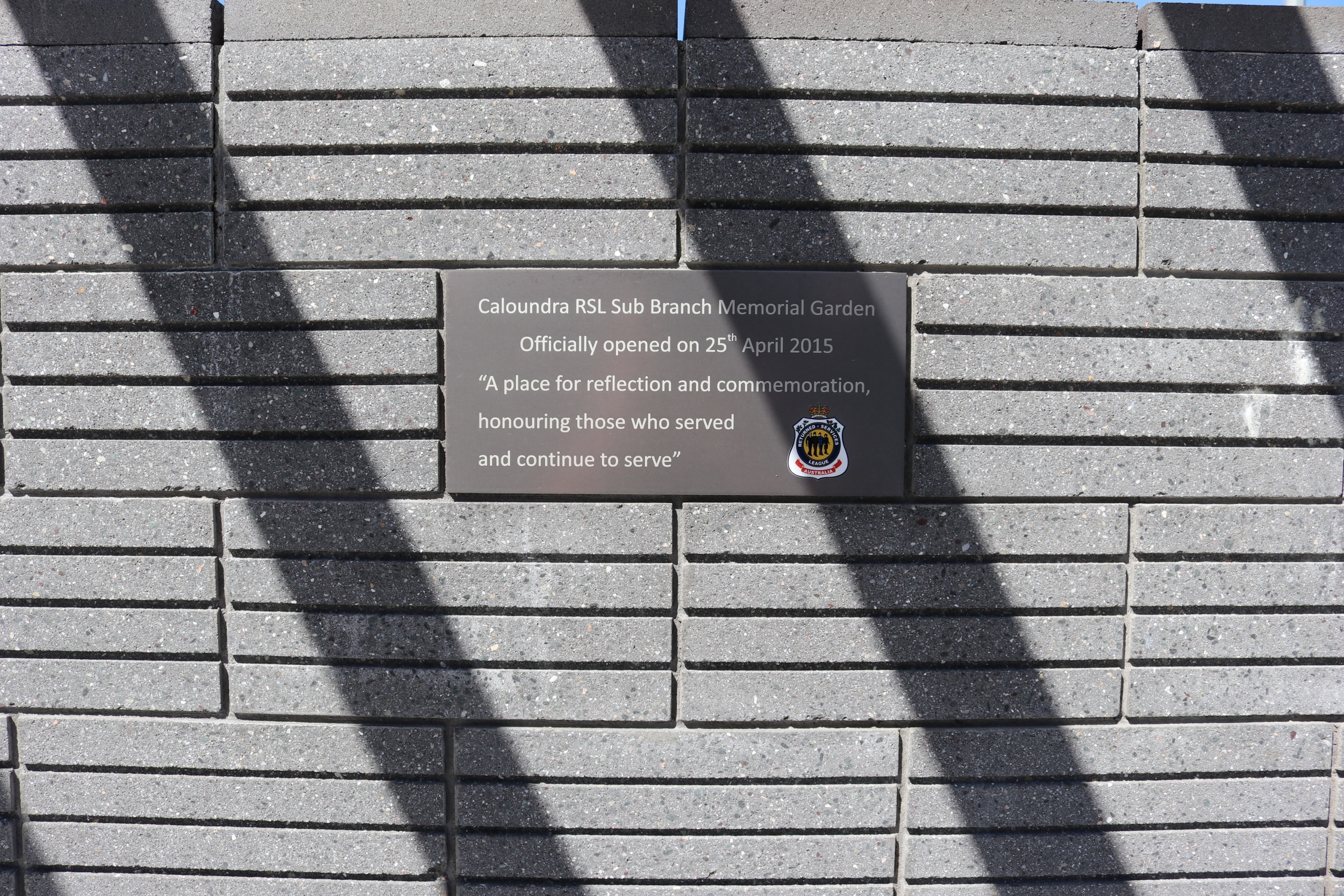 2015 dedication plaque - southern entrance wall