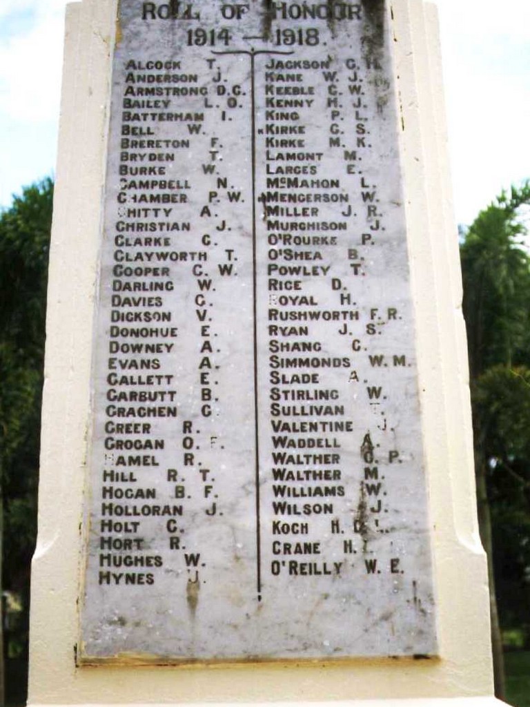 Babinda War Memorial - Roll of Honour