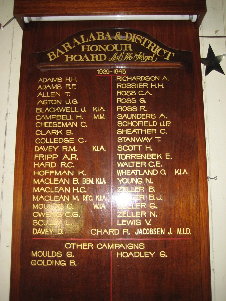 Baralaba & District Honour Board