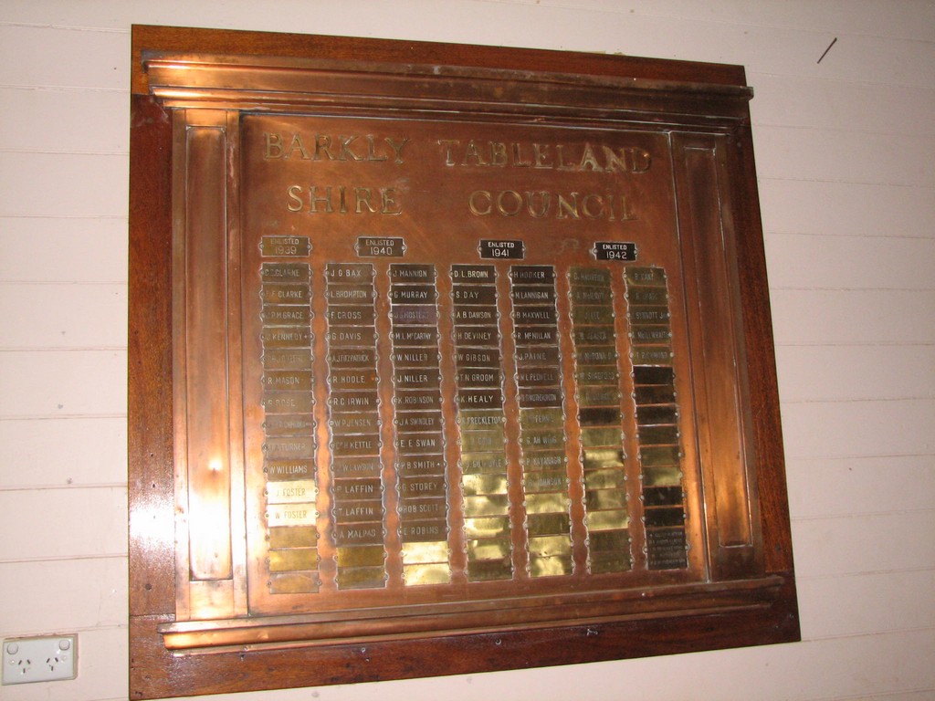 Barkly Shire Council Roll of Honour