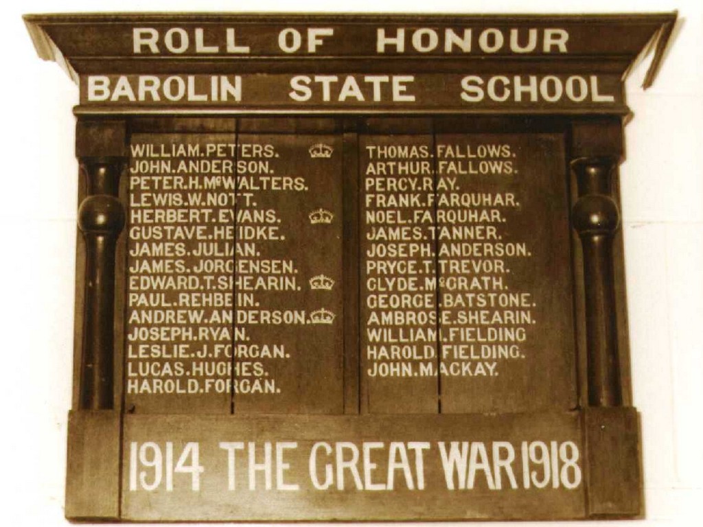 Barolin State School Honour Board