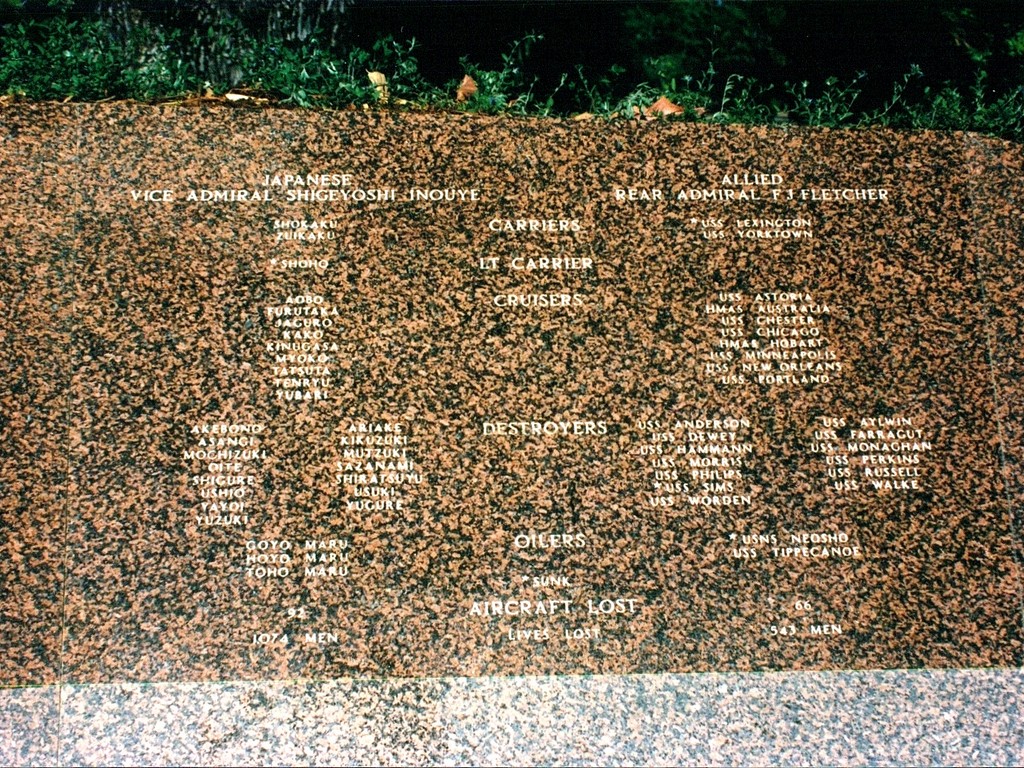 Battle of the Coral Sea Memorial Plaque