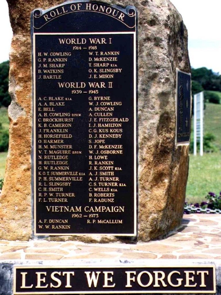 Beechmont War Memorial - Roll of Honour