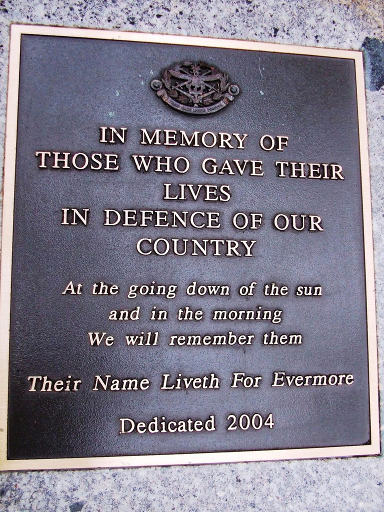 Bellbowrie War Memorial - Main Dedication Plaque
