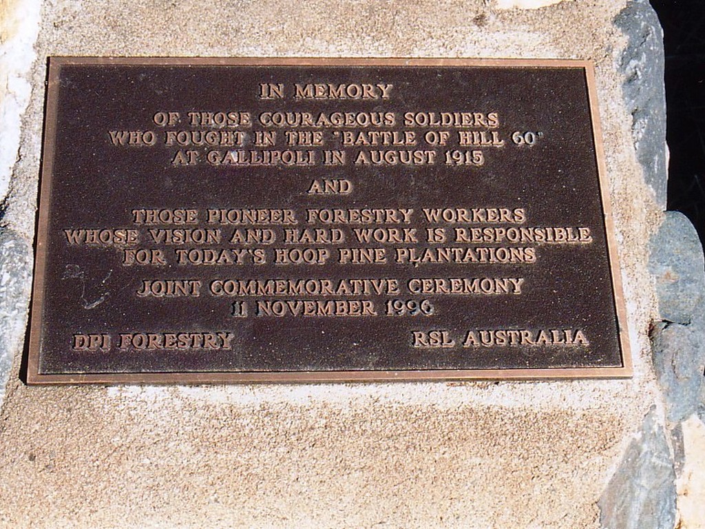 Benarkin State Forest Hill 60 Memorial - plaque