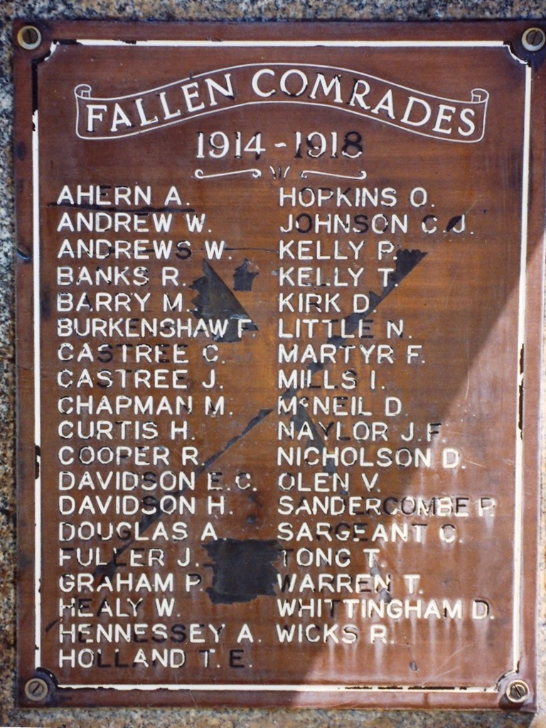 Blackall War Memorial Inscriptions