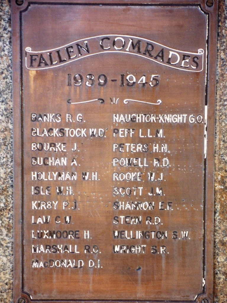 Blackall War Memorial Inscriptions