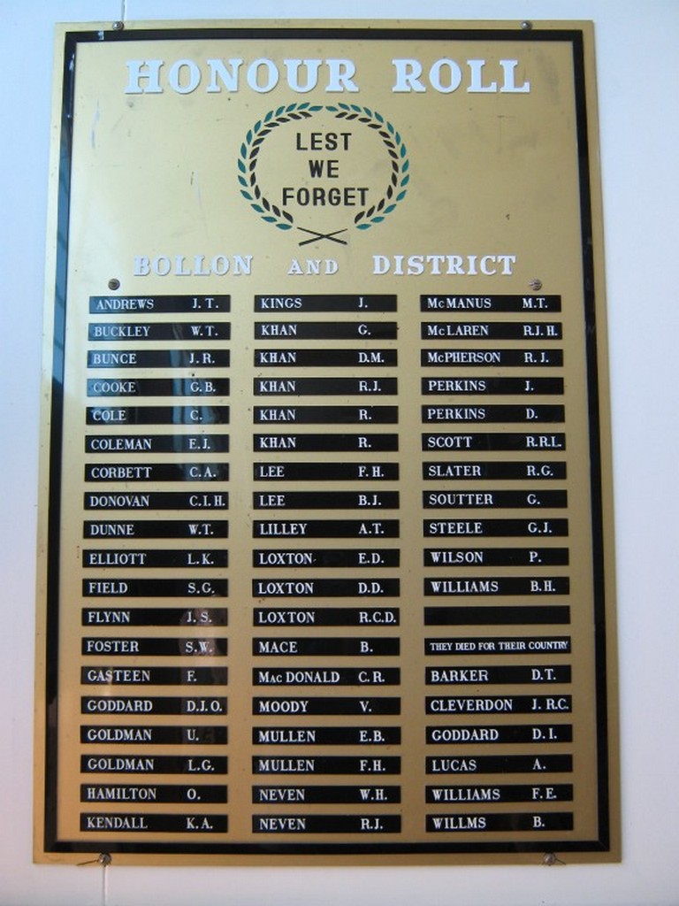 Bollon and District Honour Roll