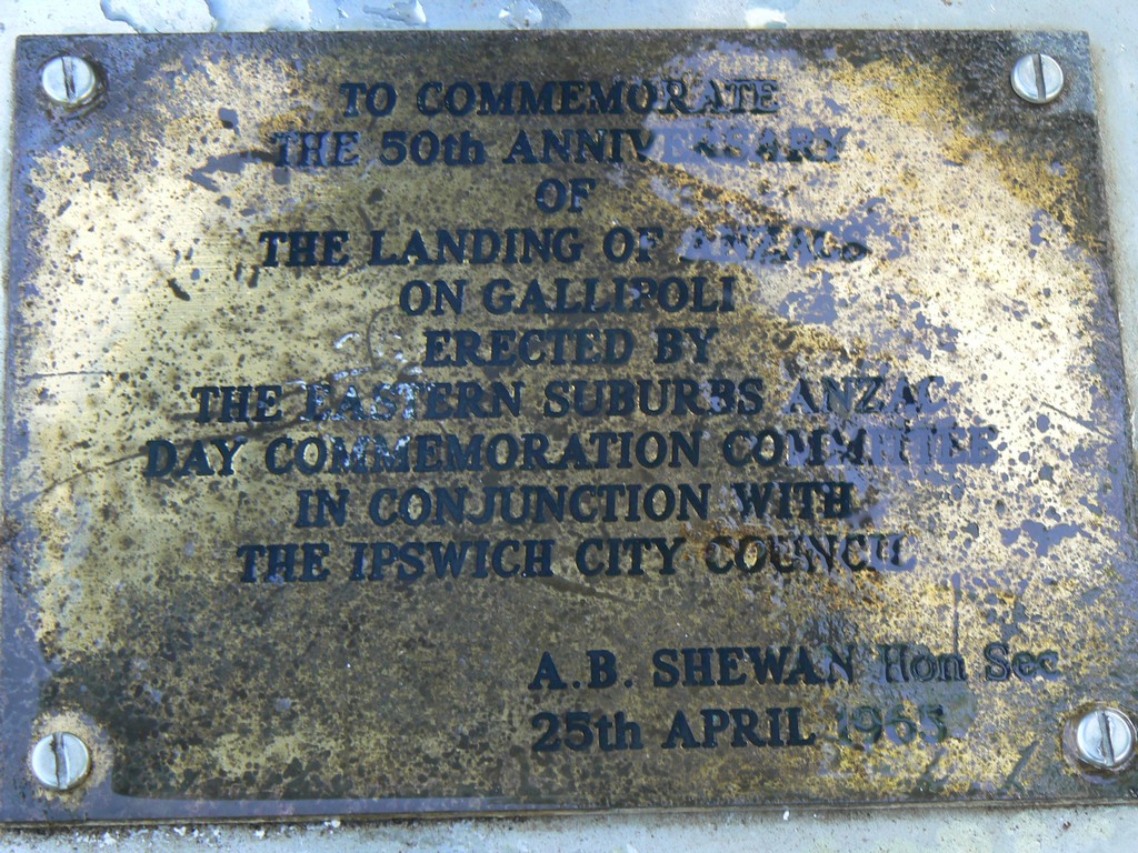 Plaque located at base of the fountain.