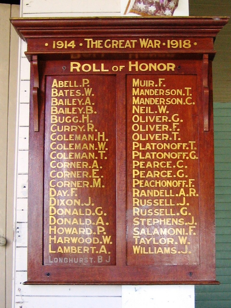 Booyal Memorial Hall Honour Boards
