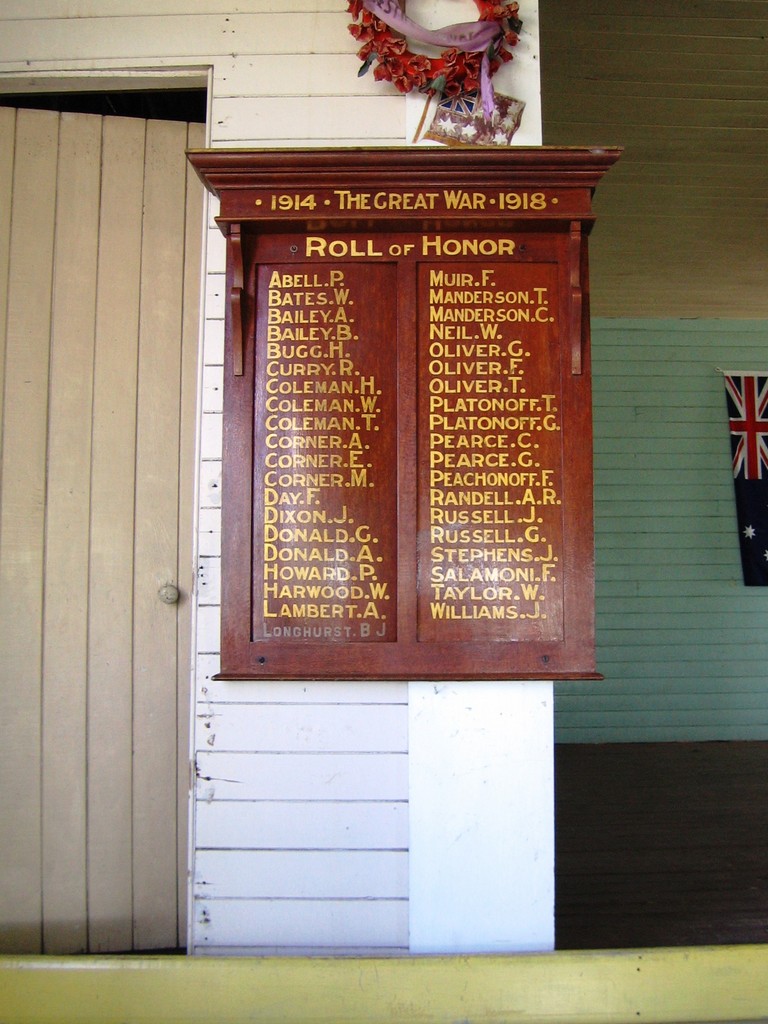 Booyal Memorial Hall Honour Boards
