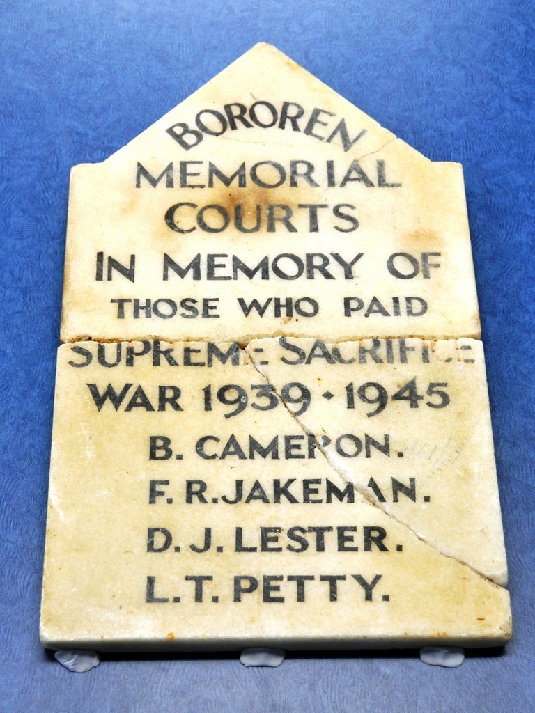 Bororen Memorial Courts Honour Roll