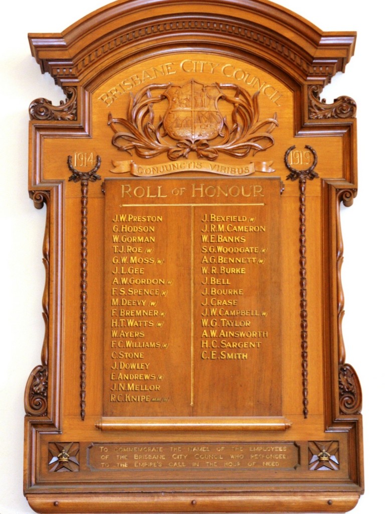 Brisbane City Council WWI Honour Board