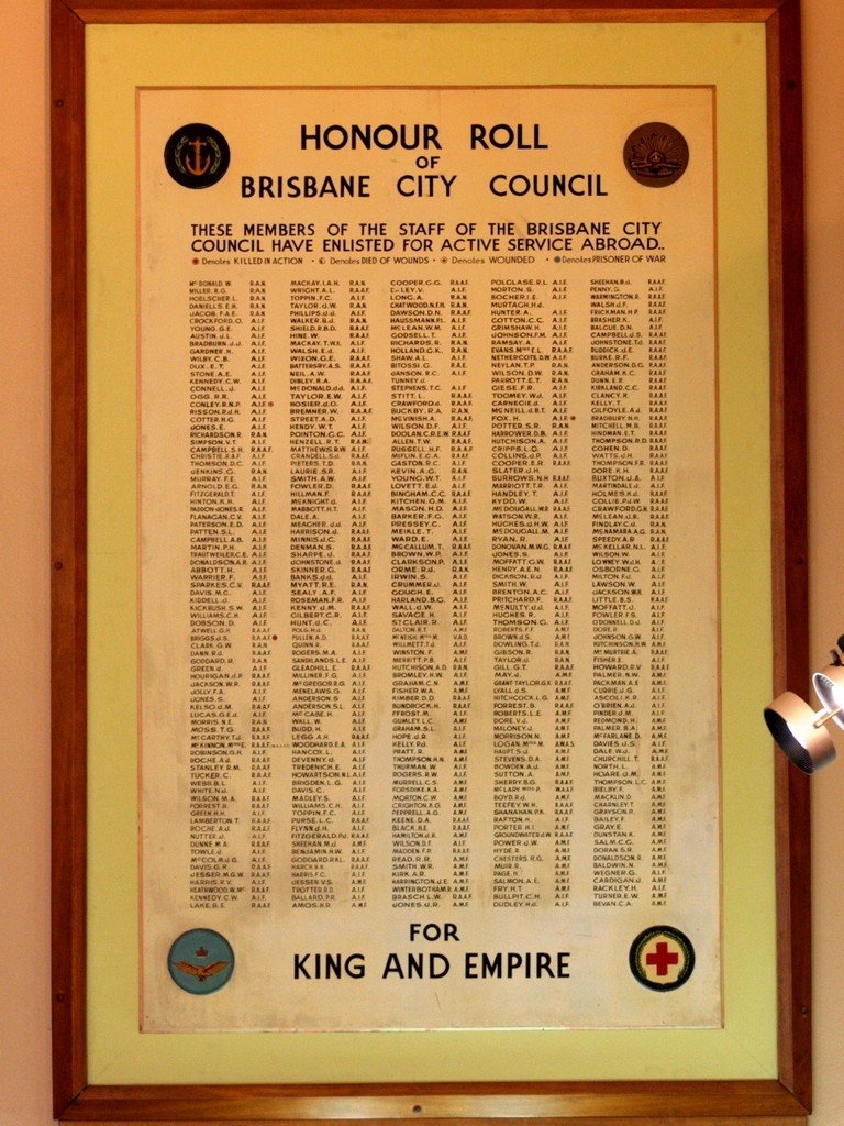 Brisbane City Council WWII Honour Board 2