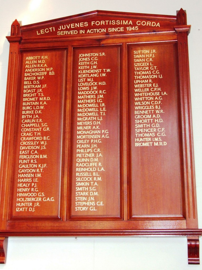 Brisbane Grammar School Post 1945 Honour Board