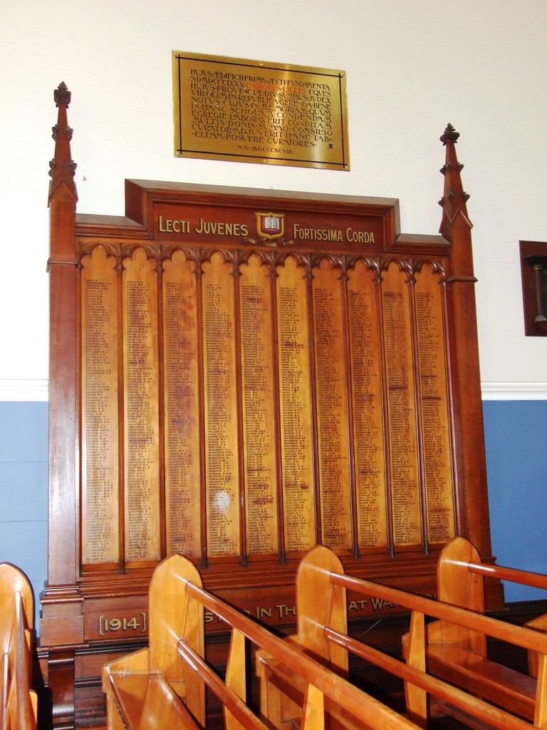Brisbane Grammar School WWI Great Hall Honour Board