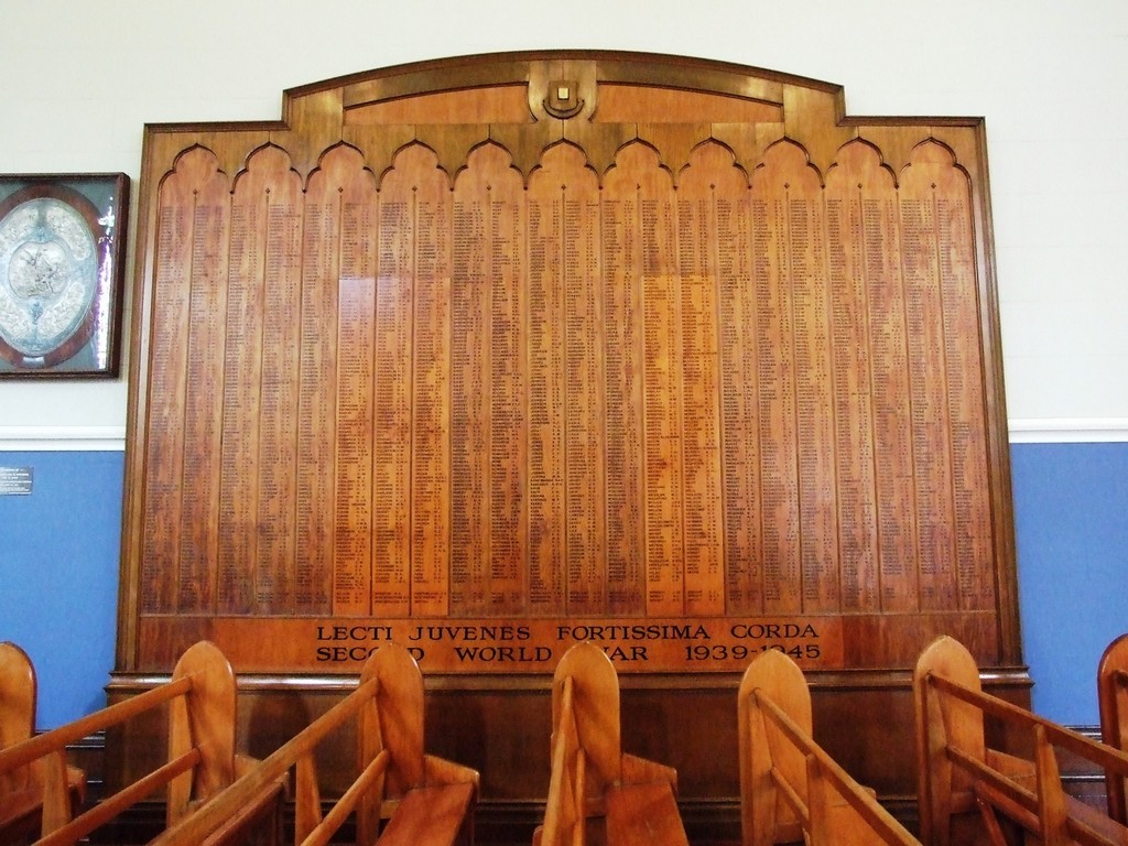 Brisbane Grammar School WWII Great Hall Honour Board